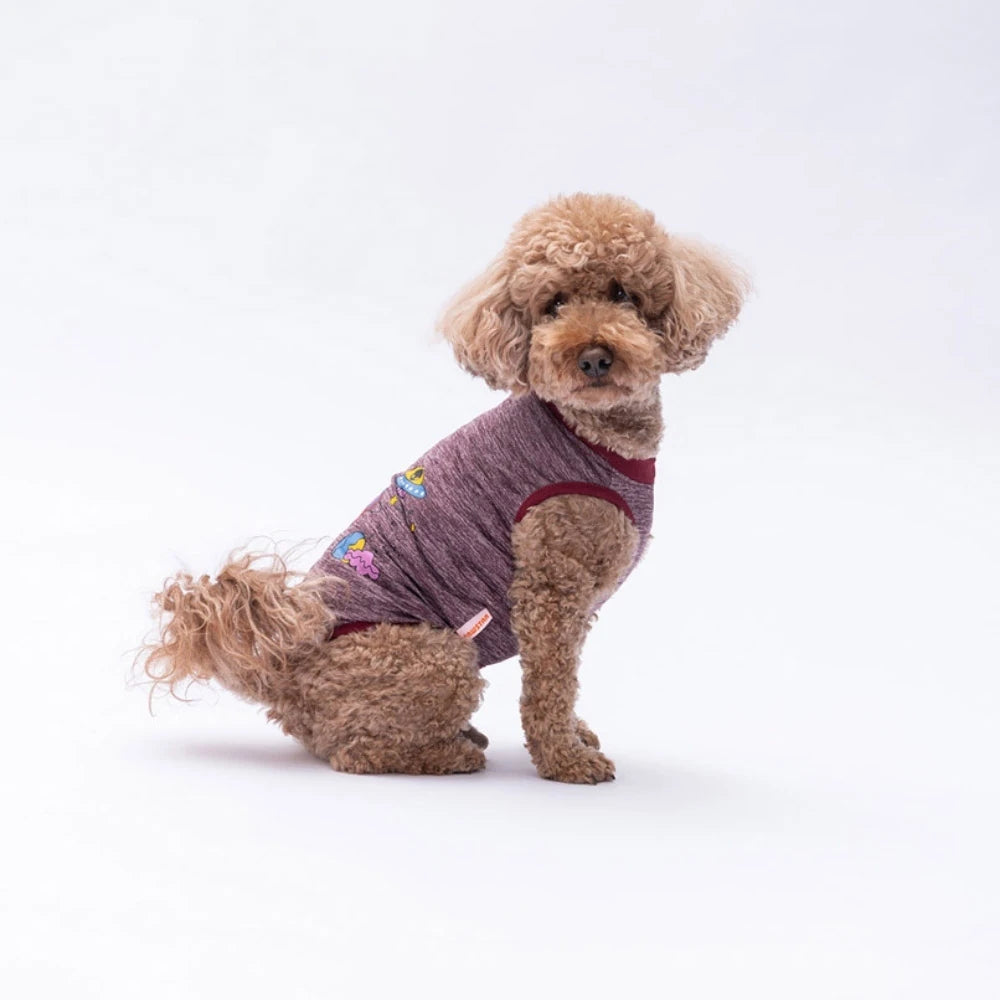 Burgundy Space Time Dog T Shirt