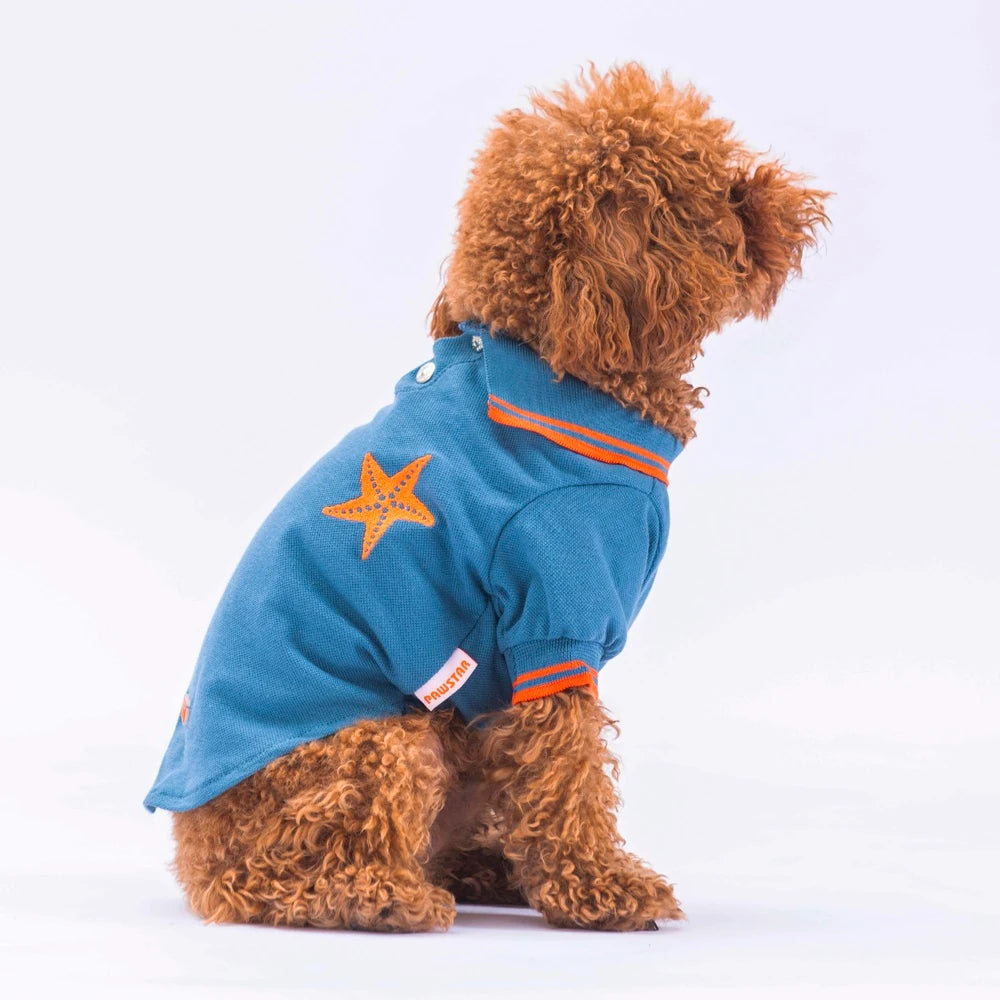 Blue Marine Polo Collar Dog T-Shirt