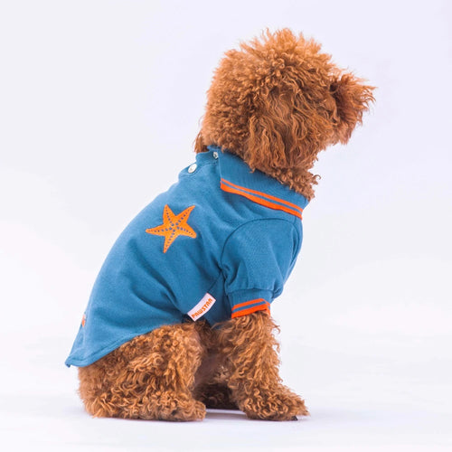 Blue Marine Polo Collar Dog T-Shirt