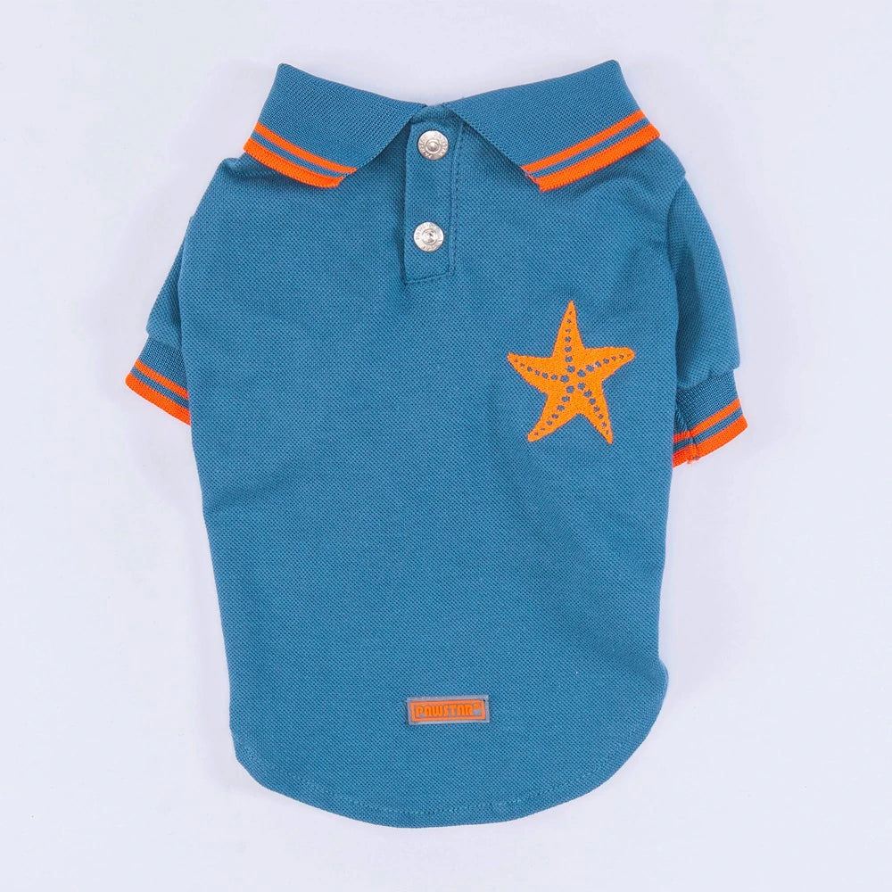 Blue Marine Polo Collar Dog T-Shirt