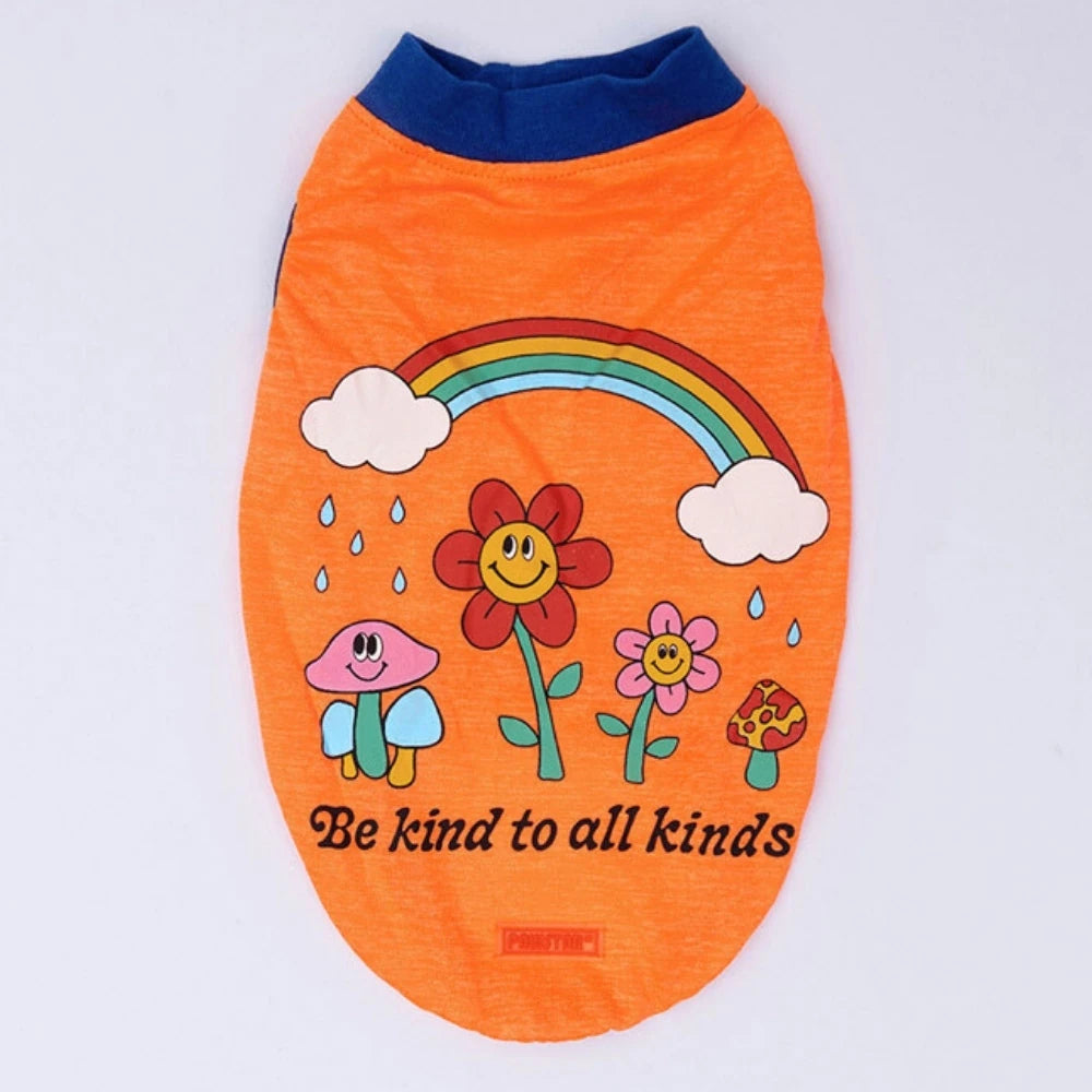 Neon Orange Be Kind Printed Dog T-Shirt