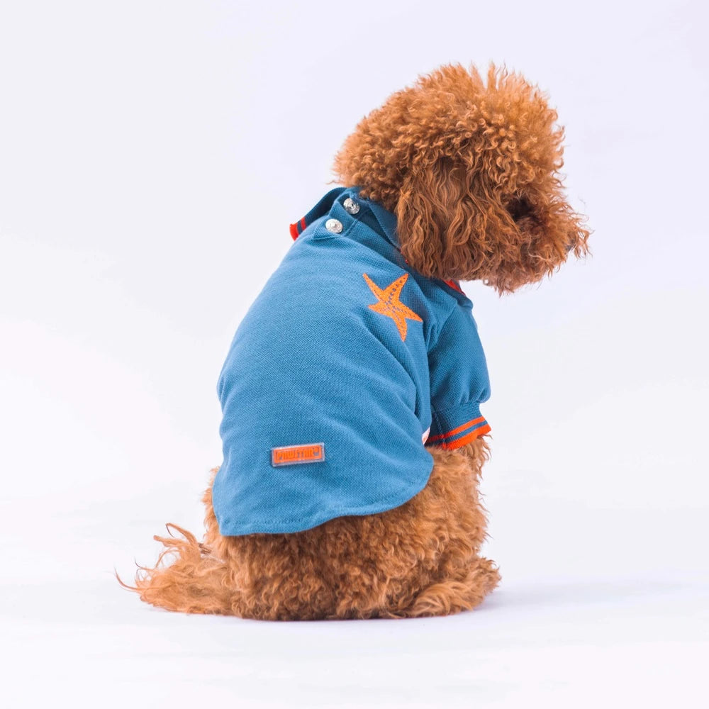 Blue Marine Polo Collar Dog T-Shirt