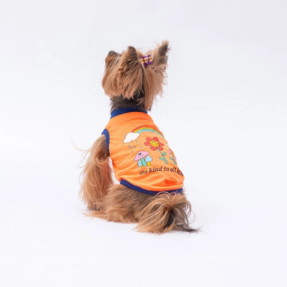 Neon Orange Be Kind Printed Dog T-Shirt