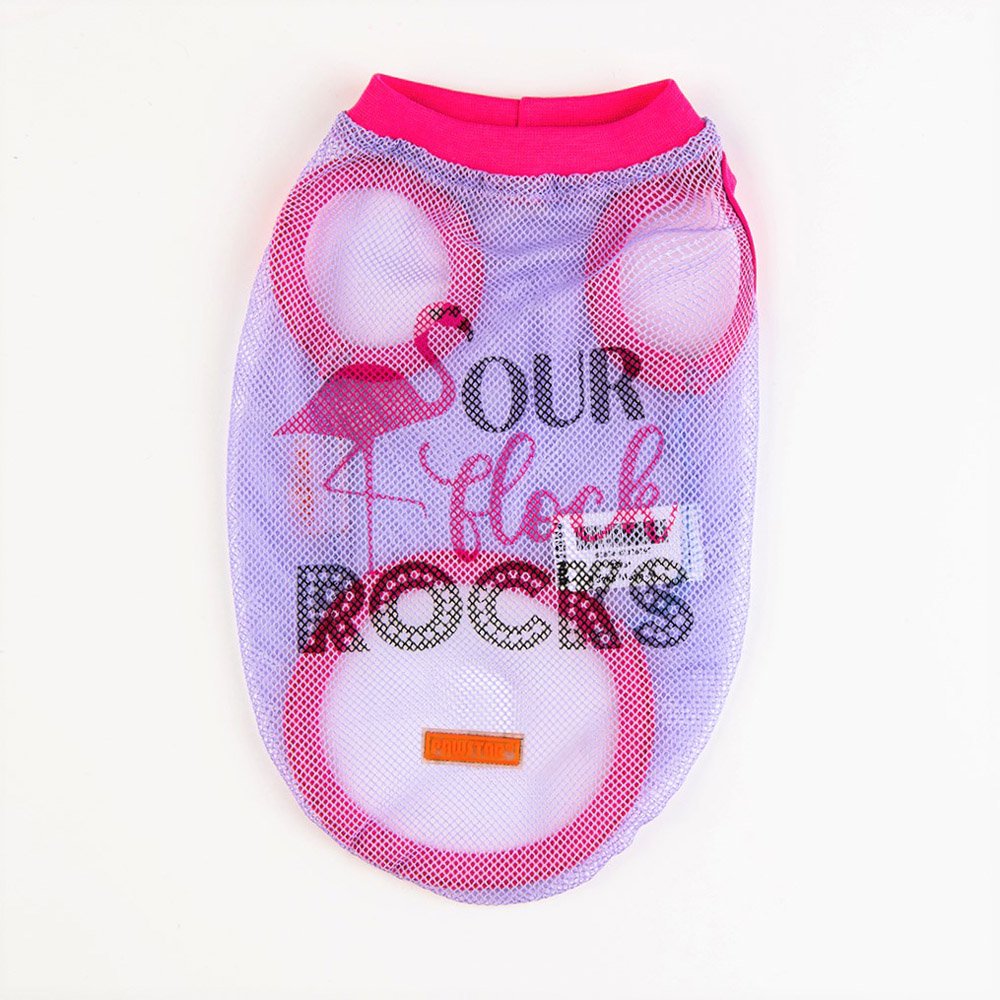 Our Flock Rocks Purple Dog T-Shirt Mesh Lightweight Pet Clothing